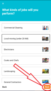 Choosing the service type